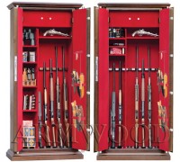 Оружейный сейф с отделкой натуральным деревом Armwood 757d32 EL Flock.
